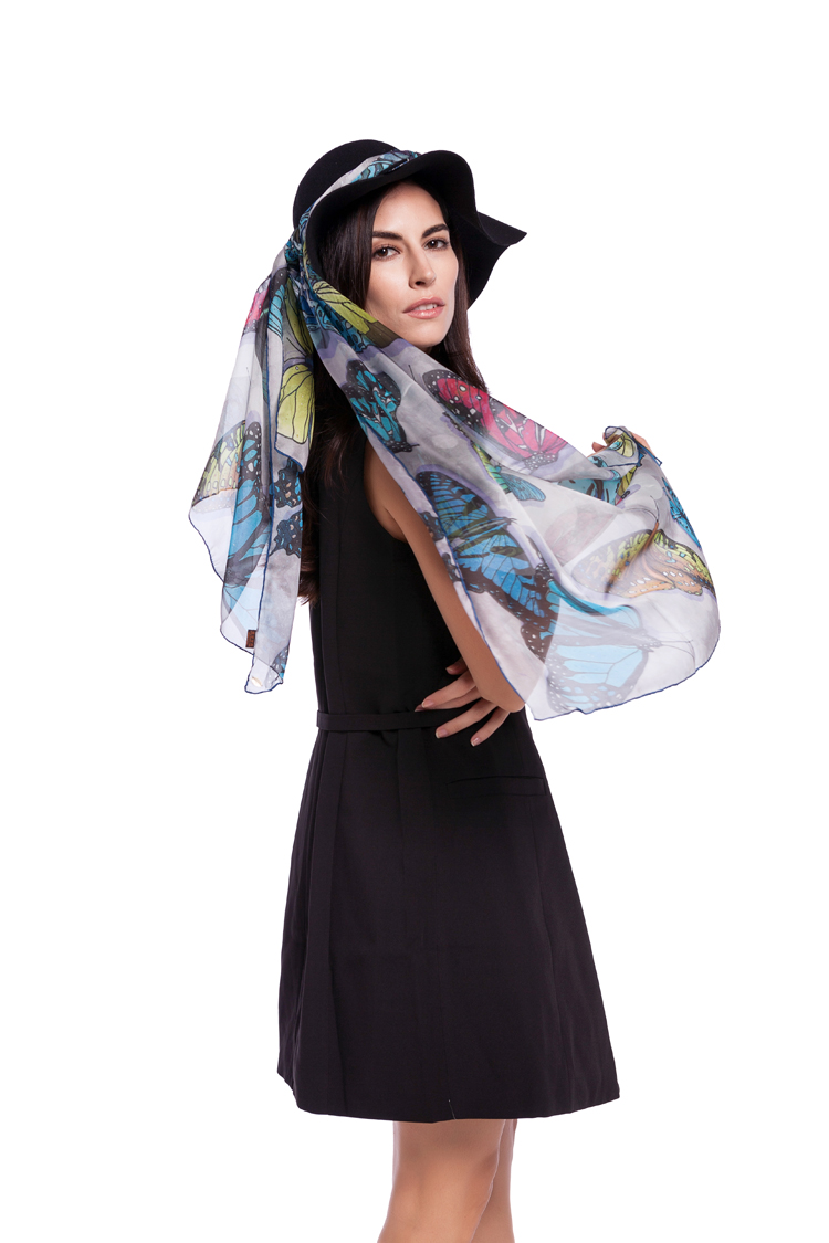 Aurora丝巾B10-001蝶舞魂